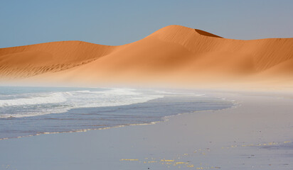 Fototapeta na wymiar The Namib desert along side the Atlantic ocean coast of Namibia, Southern Africa