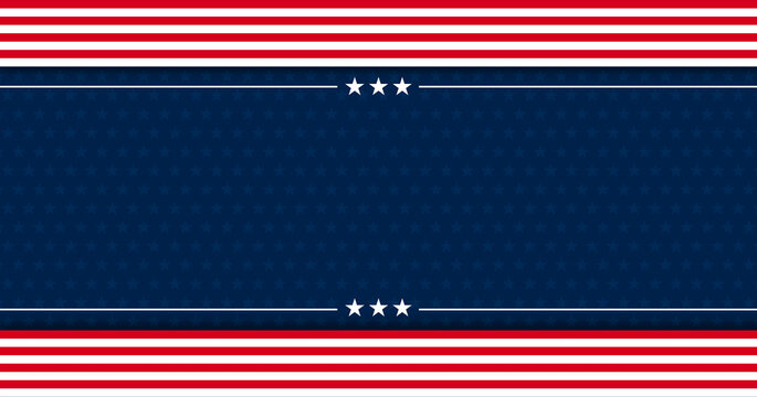 Modern United States Flag Style Patriotic Background Design with Stars and Lines