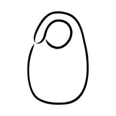 Baby bib vector sketch icon isolated on background. Hand drawn Baby bib icon. Baby bib sketch icon for infographic, website or app.