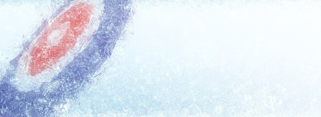 Background with ice and curling illustration