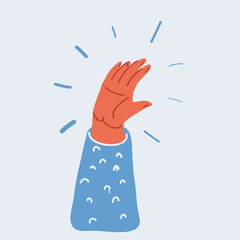 Vector illustration of hand up.