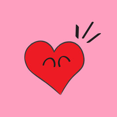 Cute Happy Heart - Suitable for background, clip art, design asset, sticker, valentine day, wallpaper and illustration in general