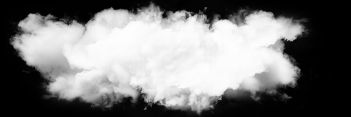Panorama white cloud on black background. Wide sky and clouds dark tone.