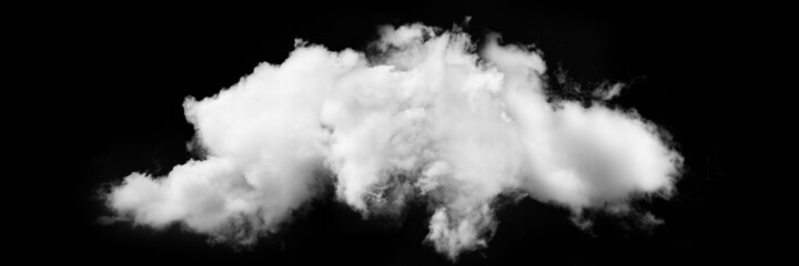 Panorama white cloud on black background. Wide sky and clouds dark tone.