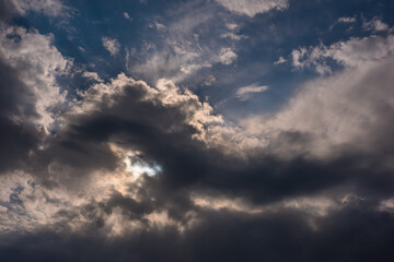 Naklejka na ściany i meble storm textured clouds in the sky 