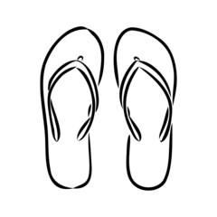 slates flip flops shoes accessories vector illustration hand-drawn doodle sketch separately on a white background sea ocean travel vacation holidays abstraction stylization summer