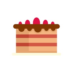 Protein cake icon flat isolated vector