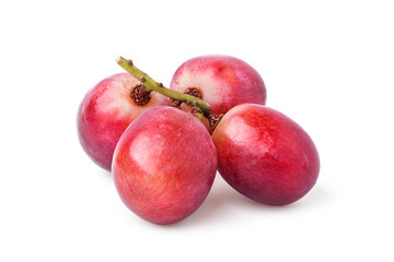 Red grape isolated on white background.