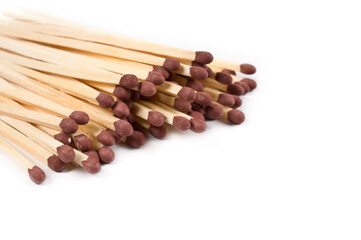 Matches on white background