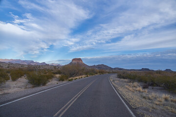 Scenic drive through Big Bend National Park, Texas, USA