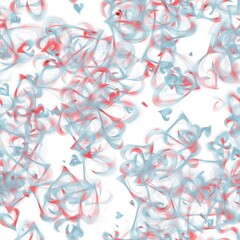 Abstract blue and red brush strokes in the shape of the hearts. Isolated on white seamless background.