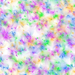 Pink, blue, yellow and green transparend brush strokes on the white background. Seamless pattern