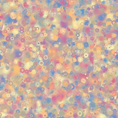 Abstract multicolored floral pattern with blurred background. Seamless texture and pastel colors