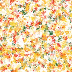 Obraz na płótnie Canvas Yellow, red and green round spots with different texture. Seamless pattern