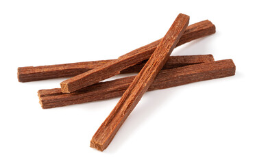 sandalwood sticks isolated on white background