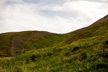 Hiking completely off trail and above the tree line Alaska's Northern Talkeetna Mountains. 