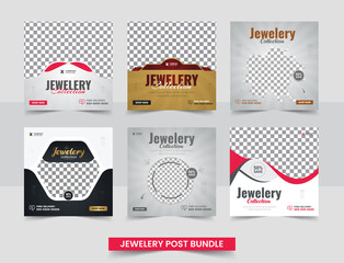Jewelry promotion social media post or web banner template