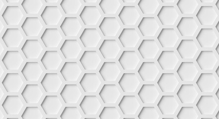 Modern minimal white inset honeycomb hexagon geometrical pattern background flat lay top view from above frame filling