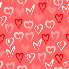 Decorative hearts pattern seamless for valentines day