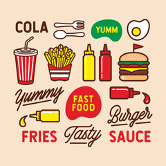 fast food set vector illustration