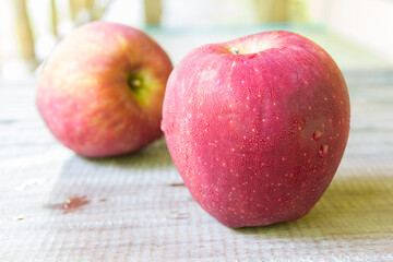 Close up red apple