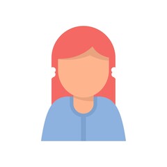 Depressed girl icon flat isolated vector