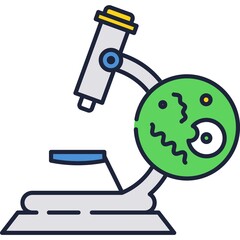 Microscope icon lab research equipment flat vector