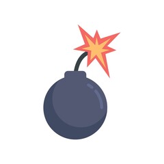 Rage bomb icon flat isolated vector