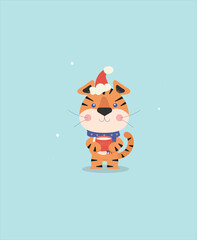 New year tiger with cup