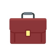 Office manager briefcase icon flat isolated vector