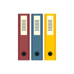 Office manager folders icon flat isolated vector