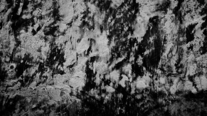 dark grunge black white abstract plastered cement concrete wall texture background
