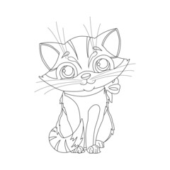 Kitty Cat outline coloring page for kids