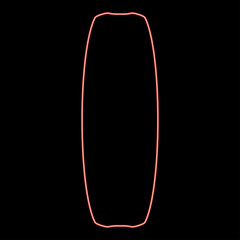 Neon board for kiteboard sport red color vector illustration image flat style