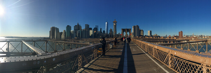 Obraz premium New York USA Brücke nach Manhattan