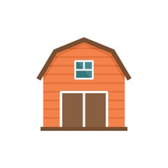 Farm barn icon flat isolated vector