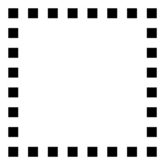 Square Flat Icon Isolated On White Background