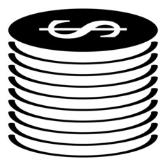 Dollar Flat Icon Isolated On White Background