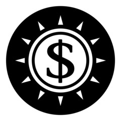 Dollar Flat Icon Isolated On White Background