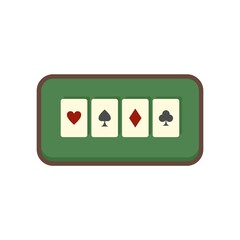 Play cards icon flat isolated vector