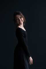Fototapeta premium Ballet dancer on the black background