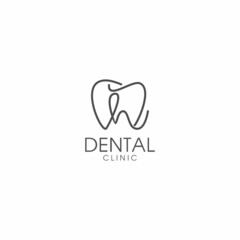 line art letter h dental logo design