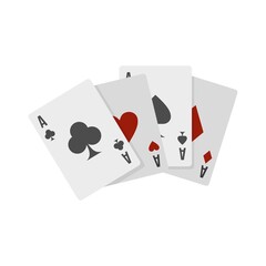 Fortune play cards icon flat isolated vector