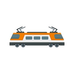 Fototapeta premium City electric train icon flat isolated vector