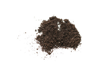 Black land for plant isolated on white background.