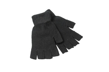 Black gloves isolated on a white background.