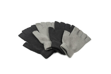 Black gloves isolated on a white background.