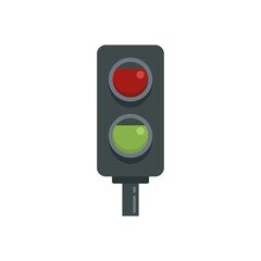 Electric train traffic light icon flat isolated vector