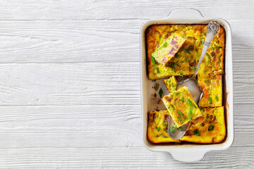 Oven Baked Denver Omelette in a baking dish