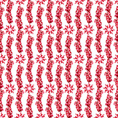 Watercolor set of seamless patterns with stylized acanthus leaves